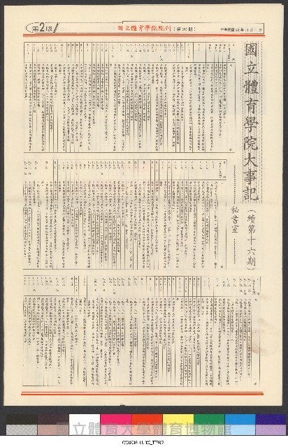國立體育大學校刊-第1期~104期(缺23、58期;27和28同期)、缺82期) 藏品圖，第82張