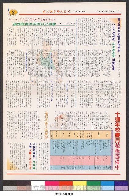 國立體育大學校刊-第1期~104期(缺23、58期;27和28同期)、缺82期) 藏品圖，第154張