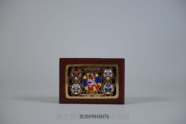 京劇臉譜紀念品木頭小盒藏品圖，第1張