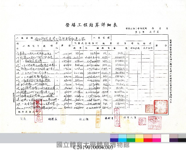 工程結算書：學生宿舍建築新建工程(掃描電子檔)-3藏品圖，第1張