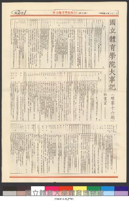 國立體育大學校刊-第1期~104期(缺23、58期;27和28同期)、缺82期) 藏品圖，第82張