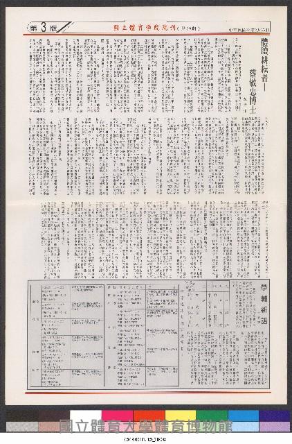 國立體育大學校刊-第1期~104期(缺23、58期;27和28同期)、缺82期) 藏品圖，第115張