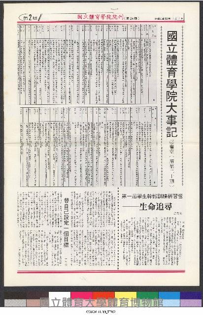 國立體育大學校刊-第1期~104期(缺23、58期;27和28同期)、缺82期) 藏品圖，第94張