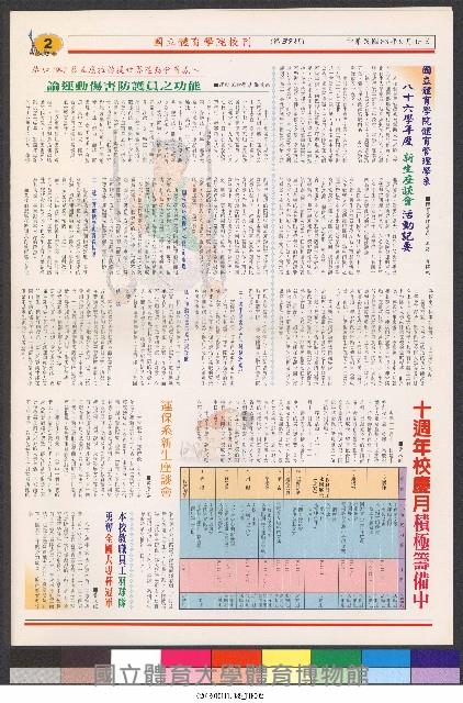 國立體育大學校刊-第1期~104期(缺23、58期;27和28同期)、缺82期) 藏品圖，第154張