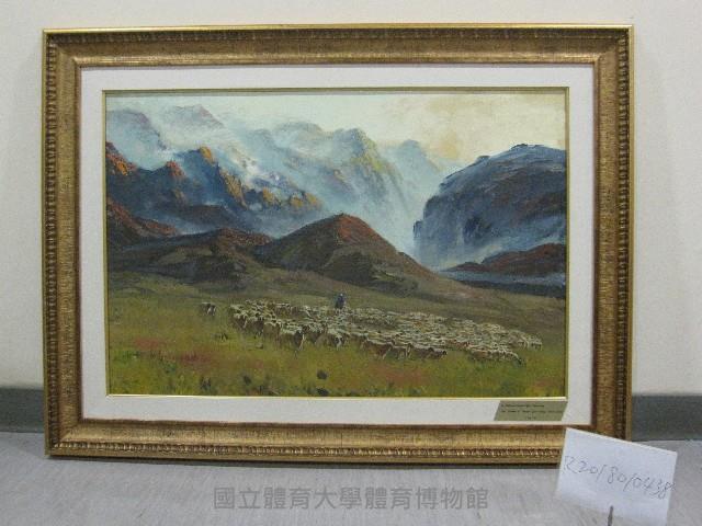 牧羊圖-油畫(裝框)藏品圖，第1張