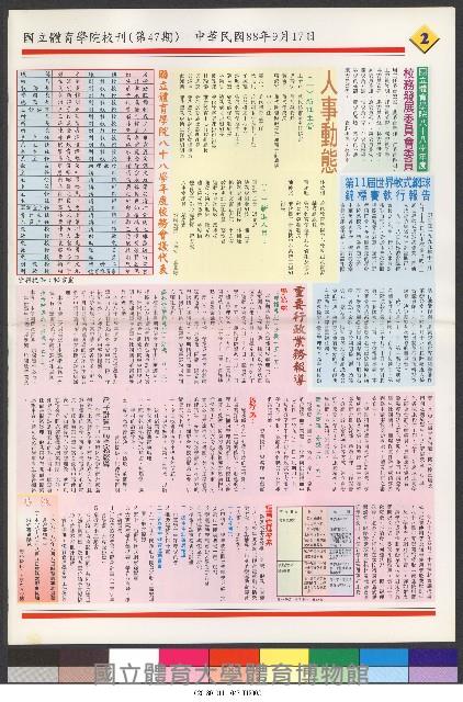 國立體育大學校刊-第1期~104期(缺23、58期;27和28同期)、缺82期) 藏品圖，第189張