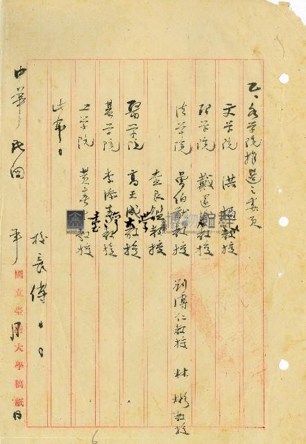 公布屬於校務會議之各種委員會委員改選後名單藏品圖，第6張