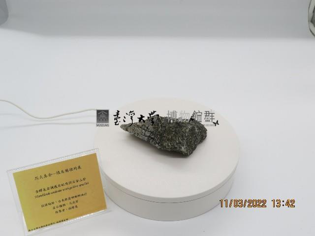 含輝長岩捕獲岩的角閃石安山岩藏品圖，第1張