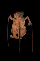 印尼峇厘島皮影戲偶─丑角（Merdah）藏品圖，第1張