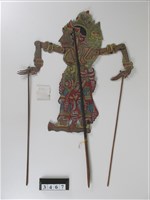 印尼峇厘島皮影戲偶─王（帶皇冠）及貴族藏品圖，第1張