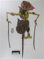 印尼爪哇島皮影戲偶─王（帶皇冠）及貴族藏品圖，第2張