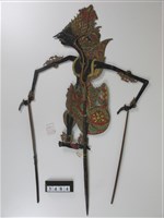 印尼爪哇島皮影戲偶─王（帶皇冠）及貴族 藏品圖，第2張