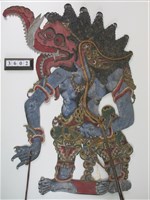 印尼爪哇島皮影戲偶─Bima與他的兒子（及大國王）藏品圖，第1張