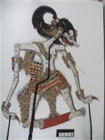 印尼爪哇島皮影戲偶─Bima與他的兒子（及大國王）藏品圖，第1張