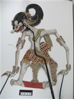 印尼爪哇島皮影戲偶─Bima與他的兒子（及大國王）藏品圖，第2張