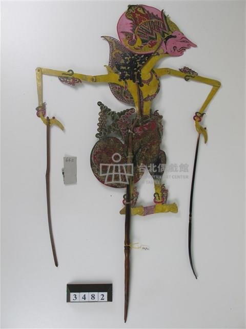 印尼爪哇島皮影戲偶─王（帶皇冠）及貴族藏品圖，第2張