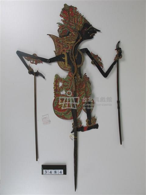 印尼爪哇島皮影戲偶─王（帶皇冠）及貴族 藏品圖，第1張