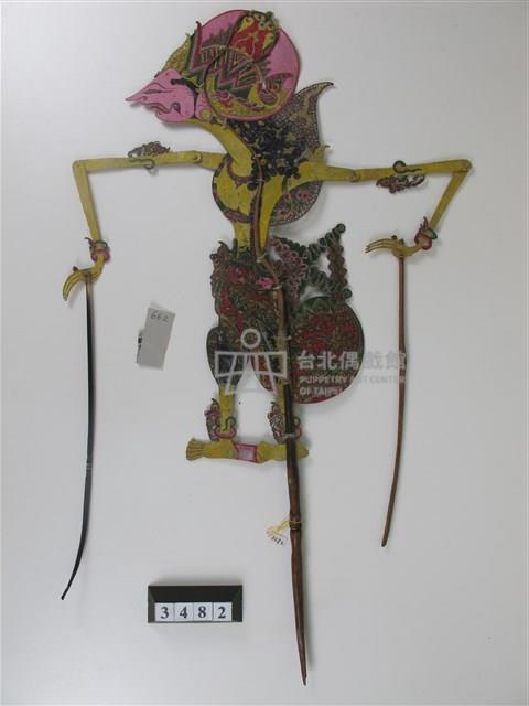 印尼爪哇島皮影戲偶─王（帶皇冠）及貴族藏品圖，第1張