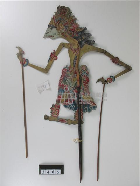 印尼爪哇島皮影戲偶─王（帶皇冠）及貴族藏品圖，第1張