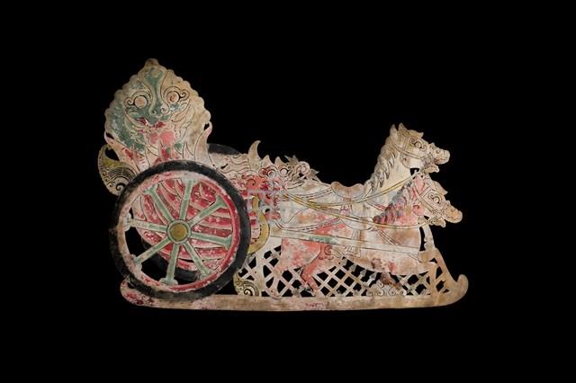 印尼爪哇島皮影戲偶─馬車藏品圖，第1張