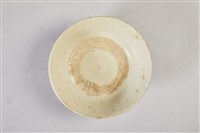 瓷製藍色如意結白碗藏品圖，第3張