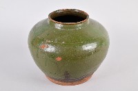 陶製紅胎綠釉壺藏品圖，第1張