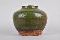 陶製紅胎綠釉壺藏品圖，第2張
