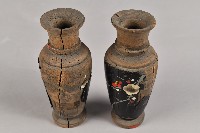 梅枝彩繪木製神桌花瓶藏品圖，第1張
