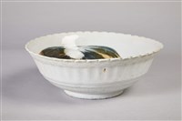 白釉彩繪海景花瓣陶碗藏品圖，第1張