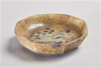 八角青釉鳥紋瓷碟藏品圖，第1張