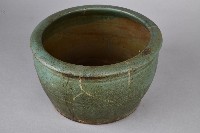 陶製紅胎青釉素面盆藏品圖，第3張