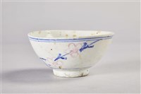 瓷製藍枝粉梅白碗藏品圖，第2張