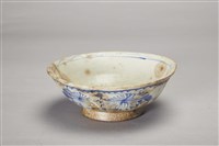 青花菊花瓣白瓷碗藏品圖，第1張