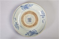 雙鳳花紋青花陶盤藏品圖，第3張