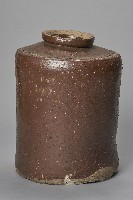 陶製灰胎深褐釉直筒酒甕藏品圖，第1張