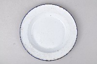 素面白漆藍紋鐵製盤藏品圖，第3張