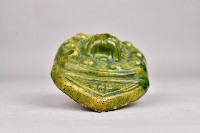 綠釉獅面水滴型陶製瓦當藏品圖，第1張