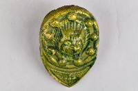 綠釉獅面水滴型陶製瓦當藏品圖，第2張