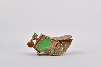 鑲藍石金屬橘底神像帽藏品圖，第3張