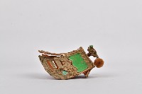 鑲藍石金屬橘底神像帽藏品圖，第4張