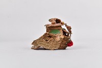 鑲綠石金屬橘底神像冠藏品圖，第4張