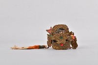 鑲紅石金屬橘底神像流蘇冠藏品圖，第1張