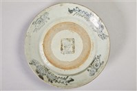 陶製紅胎灰青花白釉盤藏品圖，第3張