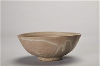 紅胎體米白釉色陶碗藏品圖，第2張