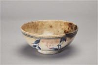 彩繪白釉開片陶碗藏品圖，第1張