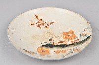 白釉彩繪花鳥紋陶盤藏品圖，第1張