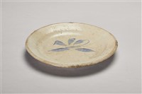 灰白釉藍葉陶盤藏品圖，第1張