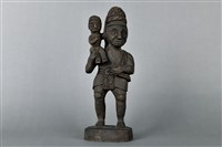 成人單肩扛孩童立像人偶藏品圖，第1張