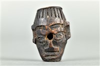 浮雕雙人面木製菸斗頭藏品圖，第2張