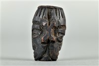 浮雕雙人面木製菸斗頭藏品圖，第5張